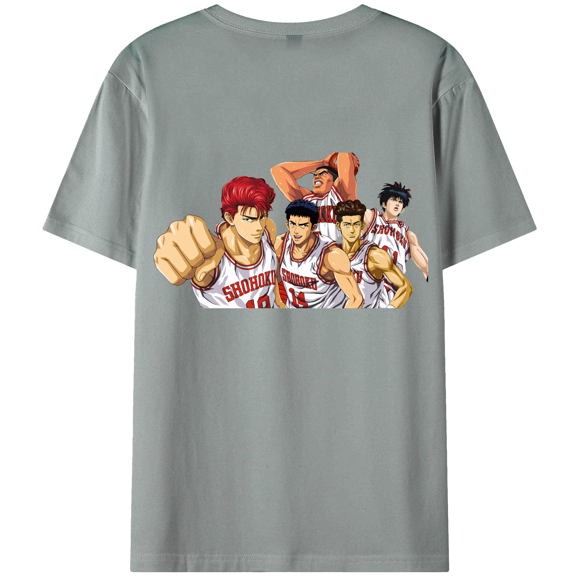（画像用） SLAM DUNK／スラムダンク 綿100％ メンズ半袖Tシャツ（バックプリント） 通気性